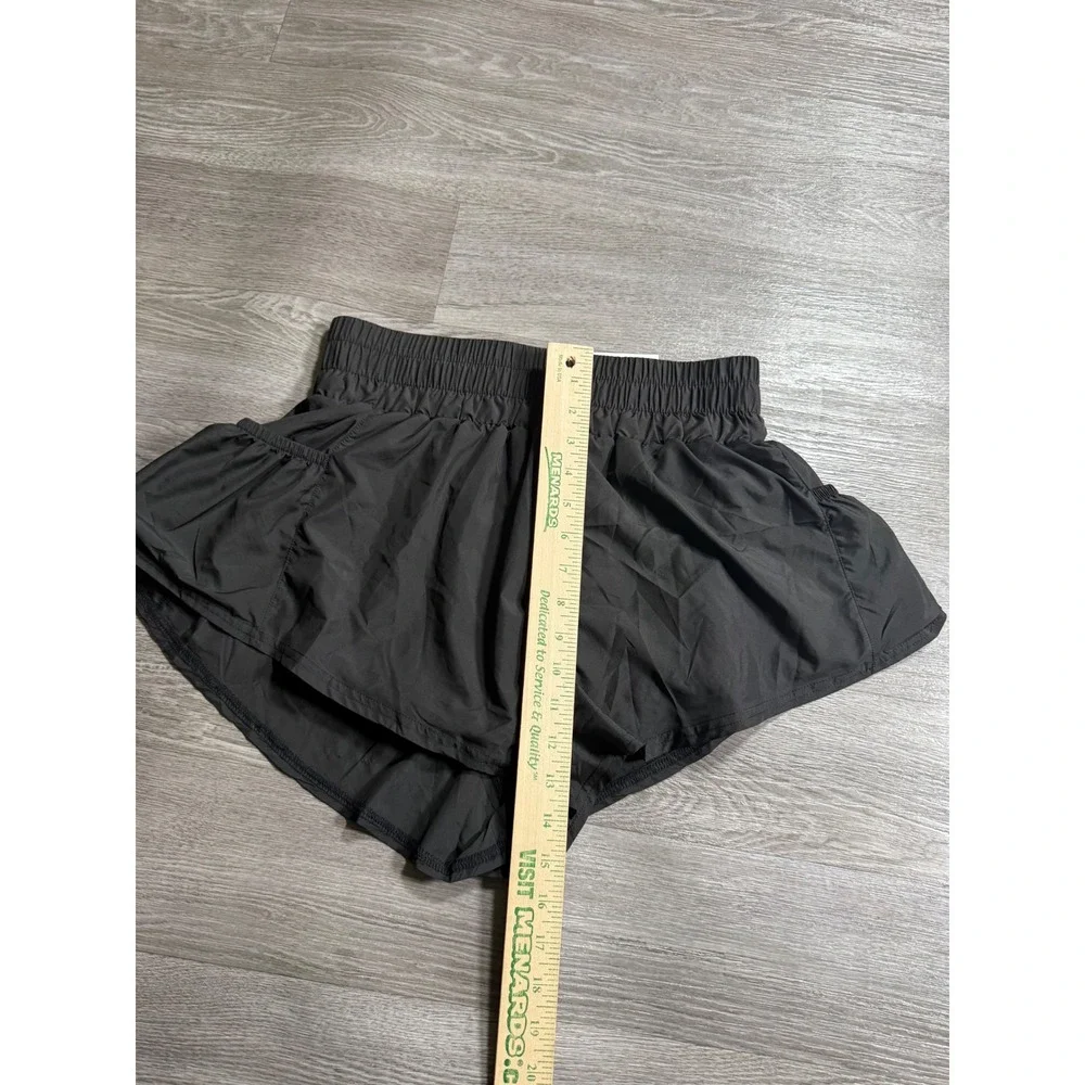 Otos New York Womens‎ Active Shorts Black B486 Smocked Waist Running Gym M NEW
